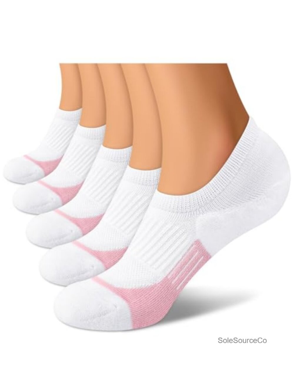 Womens No Show Athletic Socks Cushioned No Slip 5 Pairs